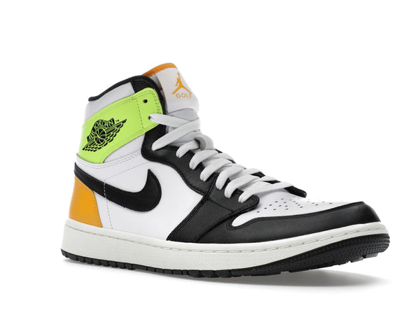 Jordan 1 Retro High Golf White University Gold Volt Black