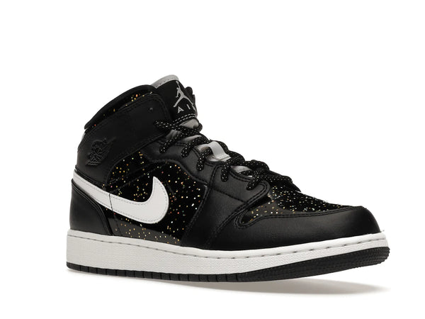 Jordan 1 Mid Black Speckle (GS)