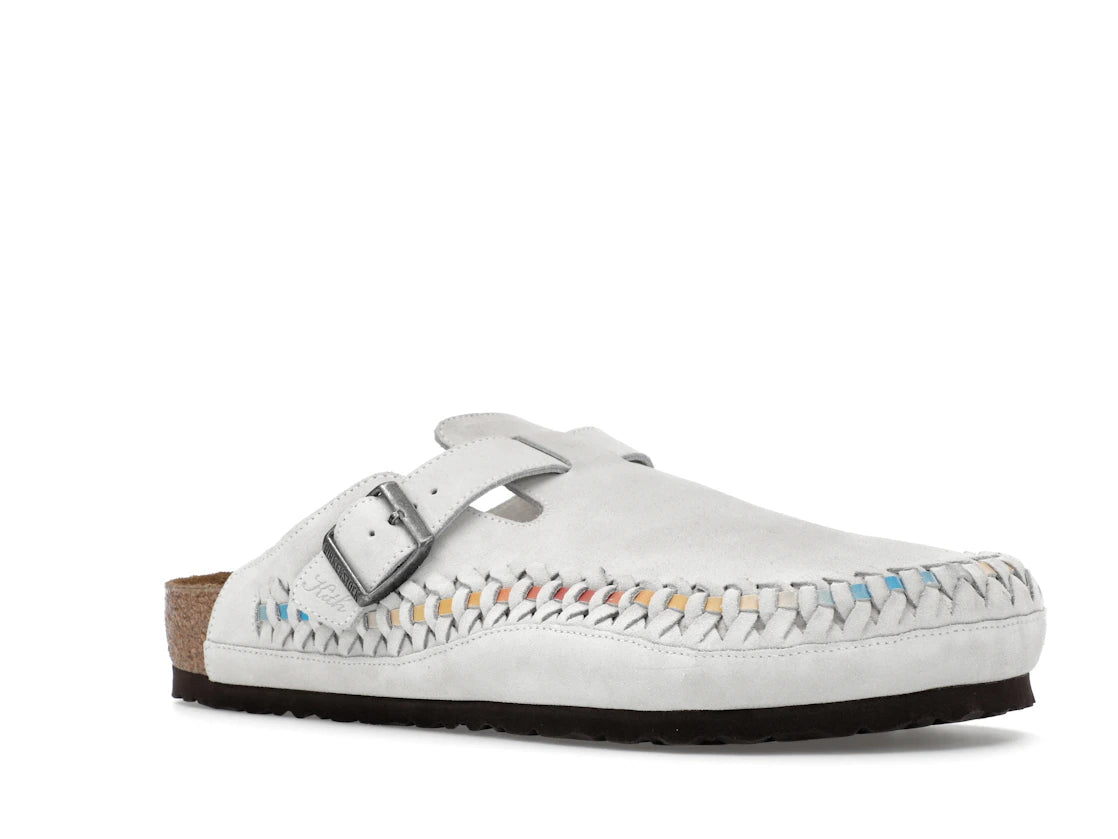 Birkenstock Boston Braided Suede Kith Antique White Tie Dye