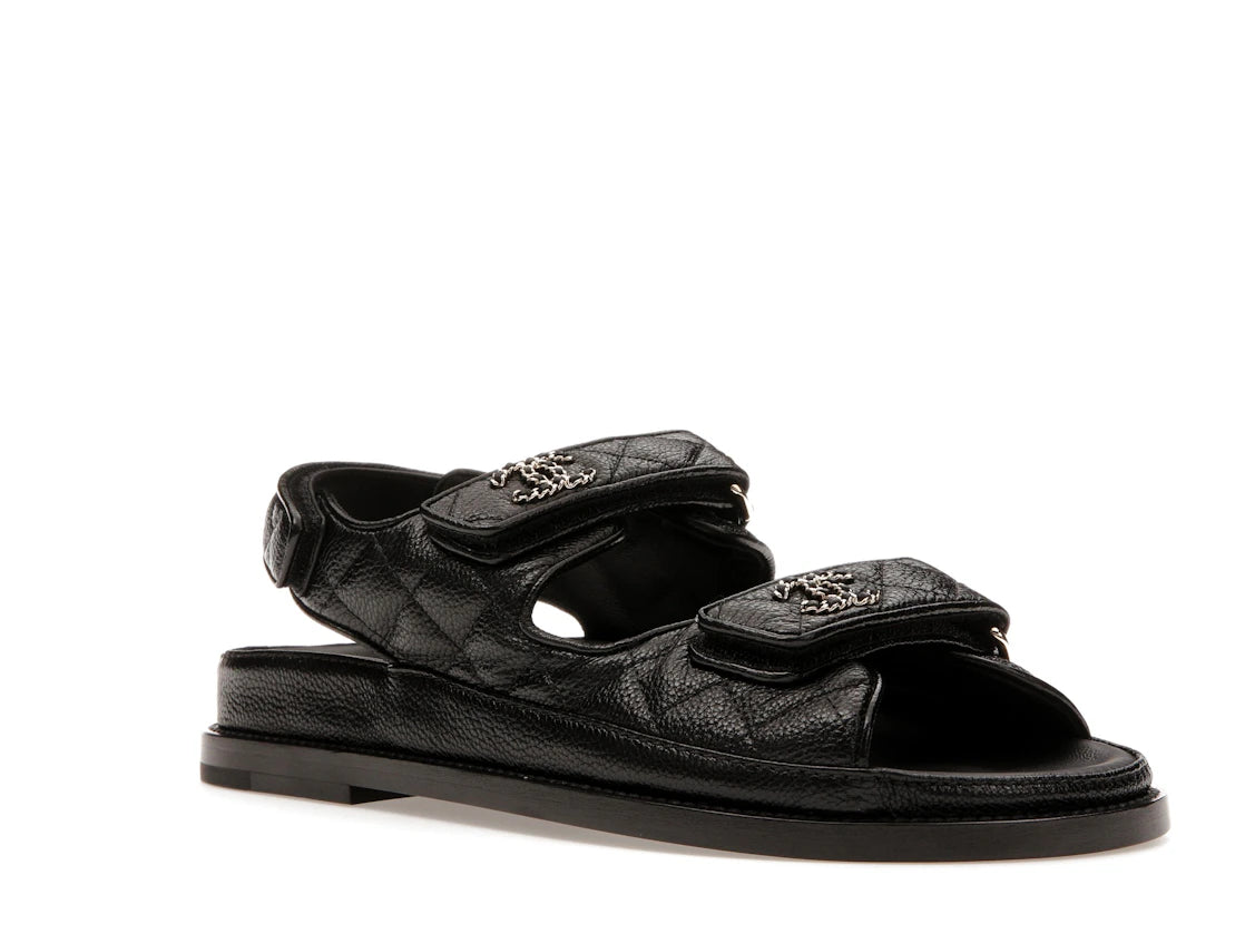Chanel Quilted Dad Sandal Black Leather