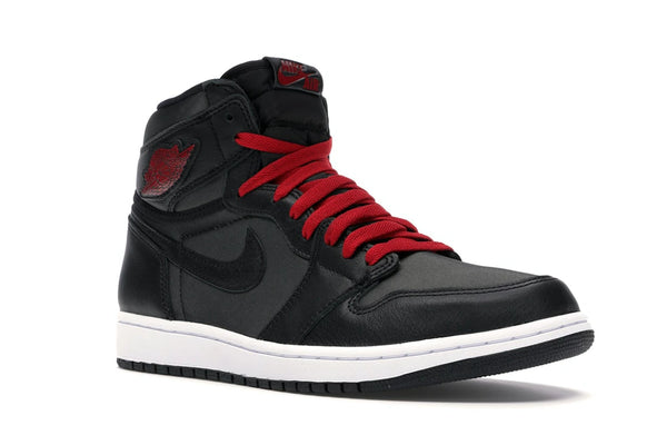 Jordan 1 Retro High Black Satin Gym Red