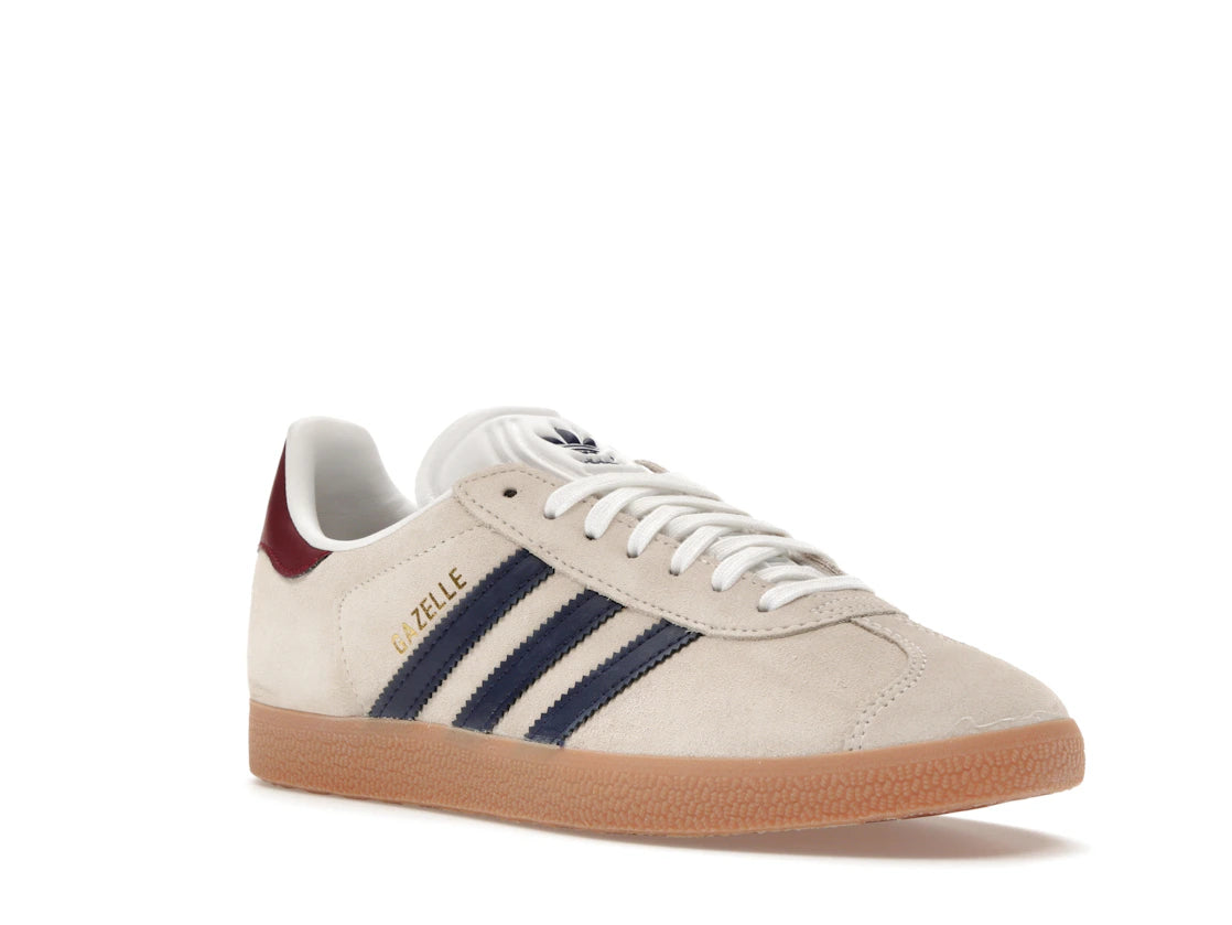 adidas Gazelle Beige Dark Blue Collegiate Burgundy