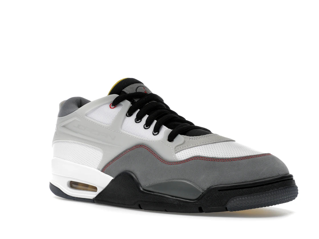 Jordan 4 RM Premium White Black Smoke Grey Fire Red - vue secondaire A
