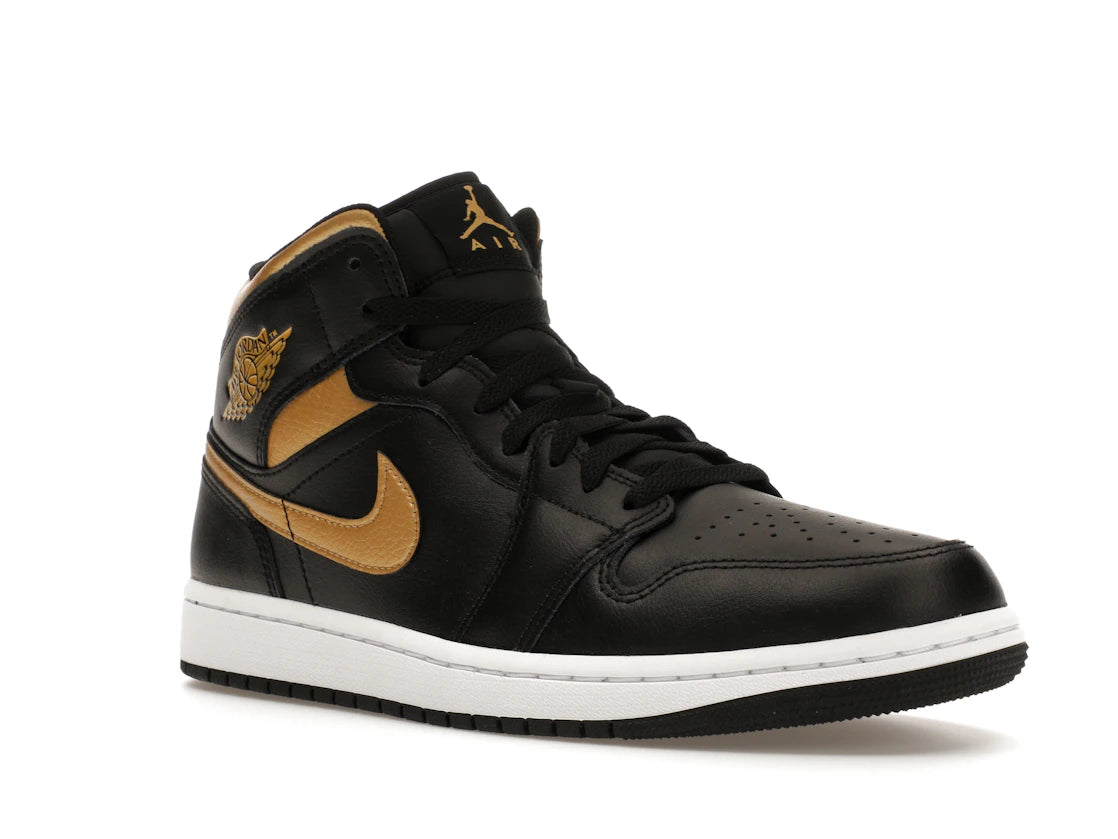 Jordan 1 Mid Black Metallic Gold %