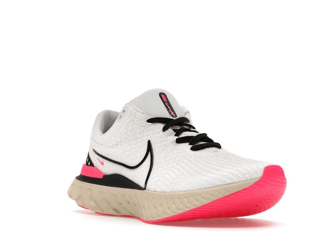 Nike React Infinity Run Flyknit 3 White Hyper Pink - vue secondaire A
