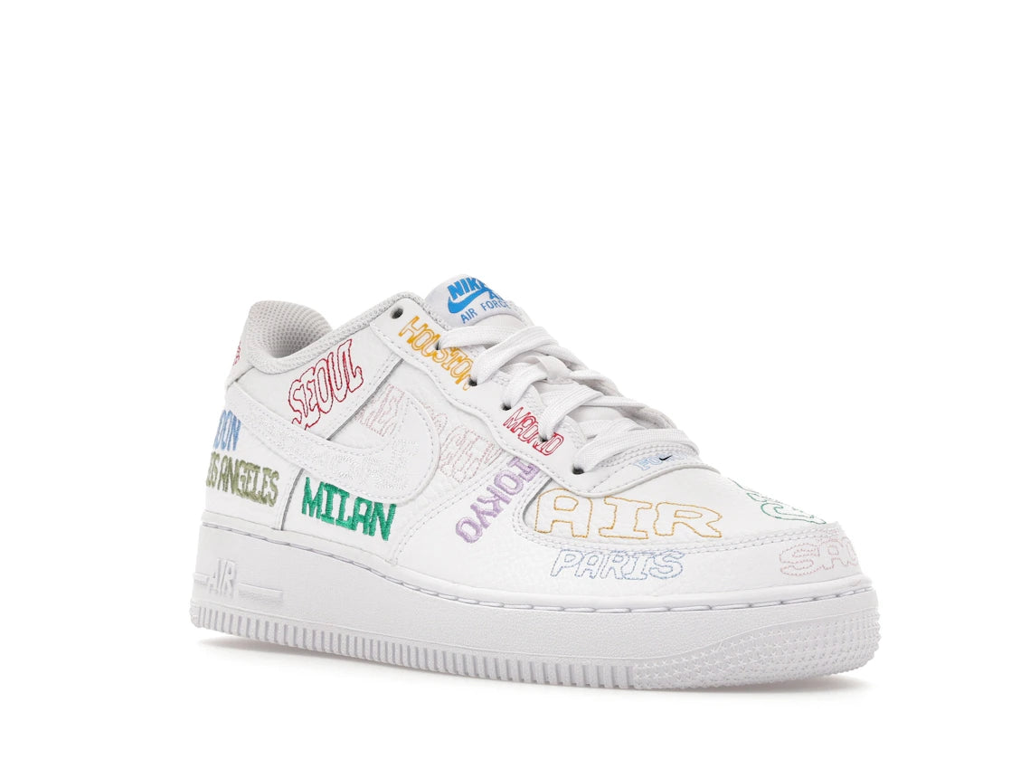 Nike Air Force 1 Low World Tour White (GS) - vue secondaire A