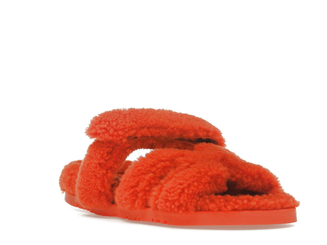 Hermes Chypre Sandal Orange Shearling (Women's) - vue secondaire A