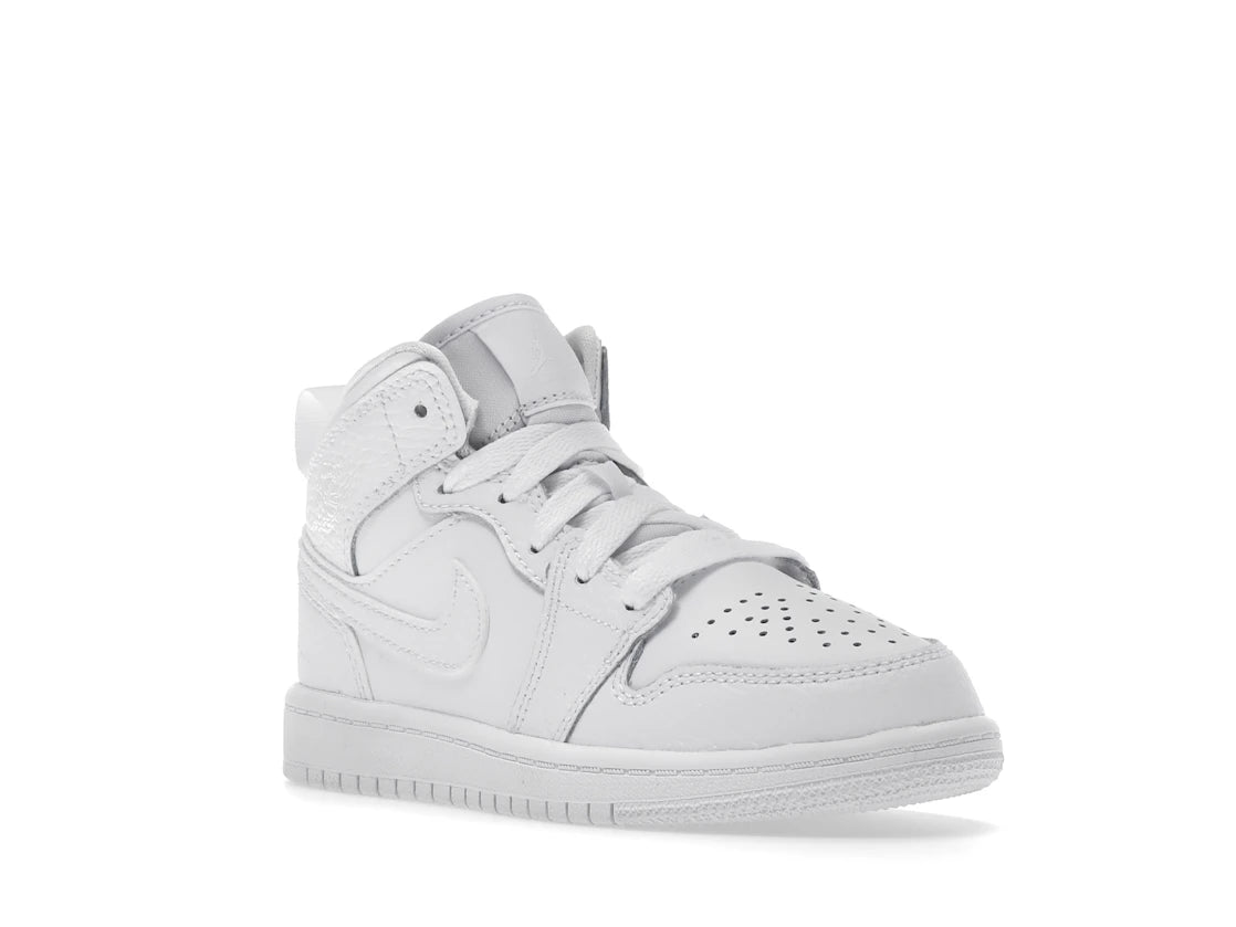 Jordan 1 Mid Triple White (2021) (PS) - vue secondaire A