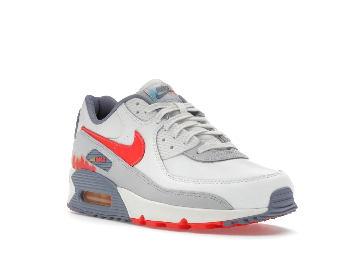 Nike Air Max 90 Premium Summit White Ashen Slate Pure Platinum Bright Crimson - vue secondaire A