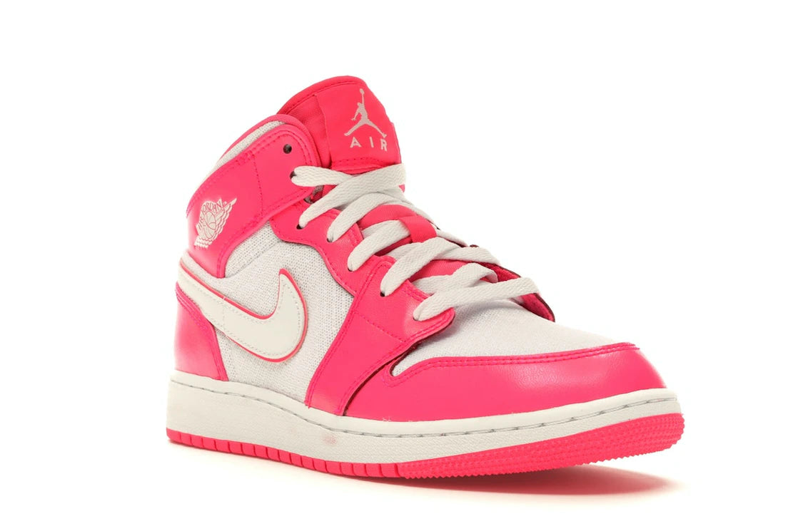 Jordan 1 Mid Hyper Pink White (GS) - vue secondaire A