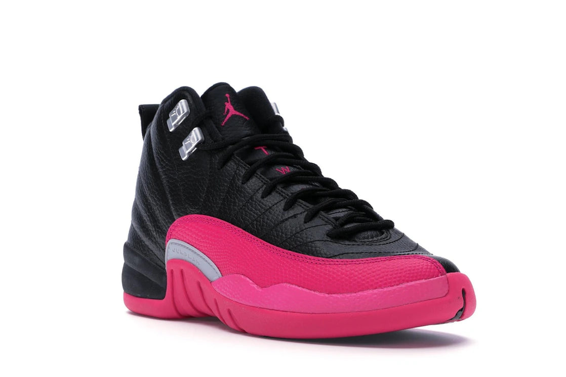 Jordan 12 Retro Black Deadly Pink (GS) - vue secondaire A