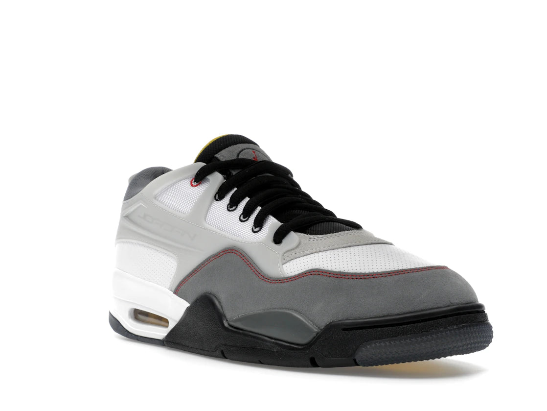 Jordan 4 RM Premium Weiß Schwarz Rauchgrau Feuerrot - vue secondaire A