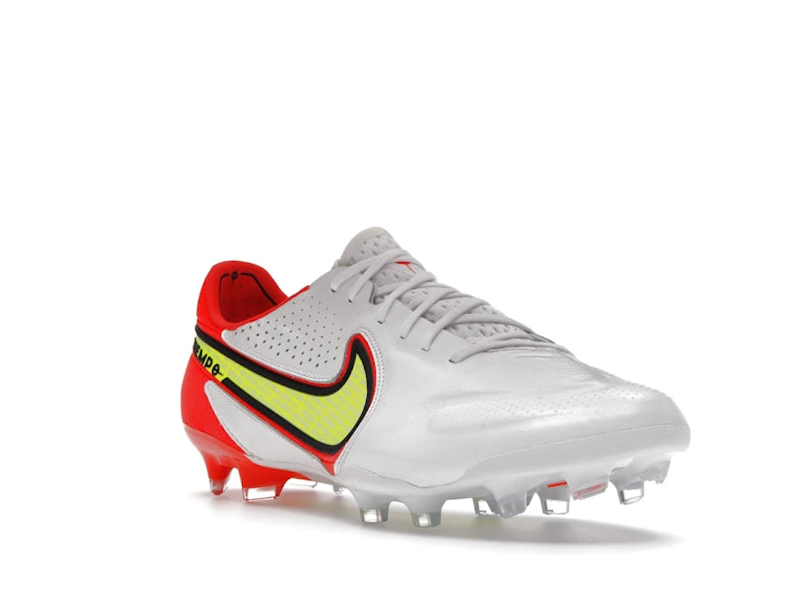 Nike Tiempo Legend 9 Elite FG White Bright Crimson Volt - vue secondaire A