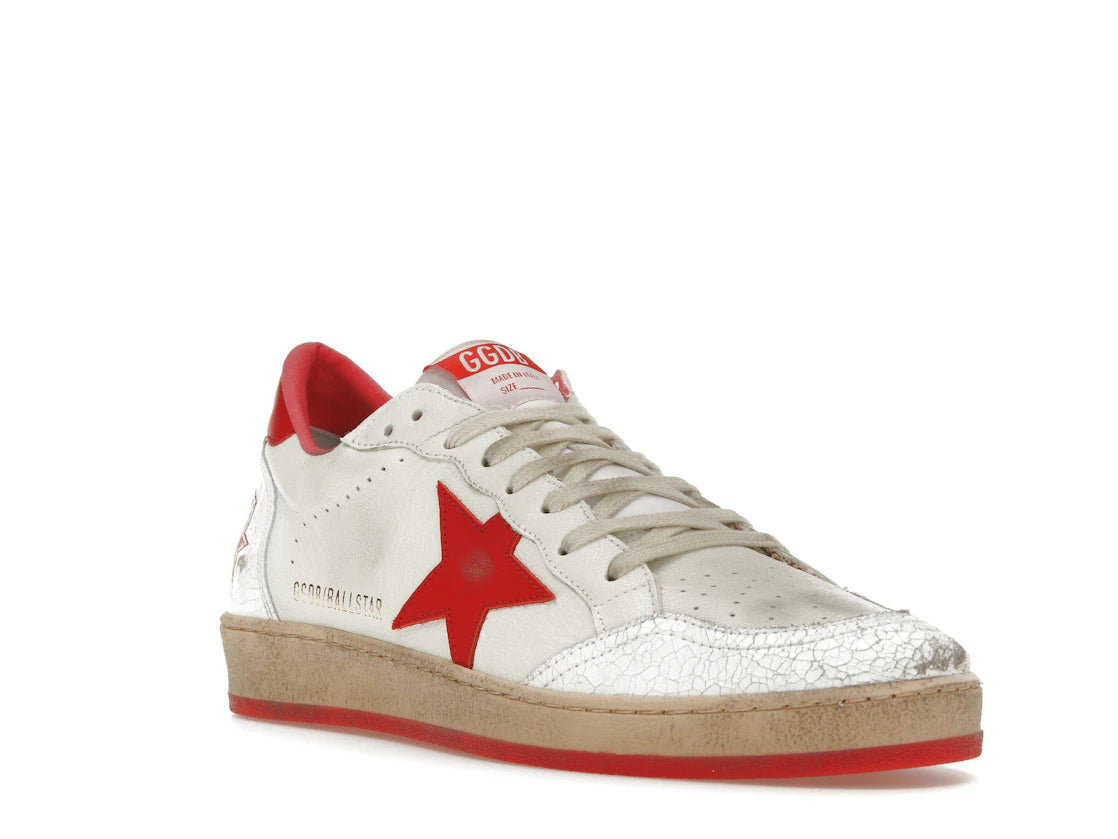 Golden Goose Ball-Star Low White Red - vue secondaire A