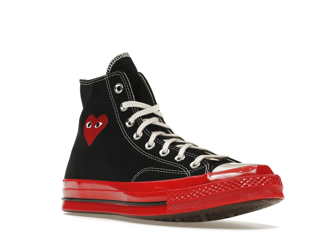 Converse Chuck Taylor All Star 70 Hi Comme des Garcons PLAY Black Red Midsole - vue secondaire A