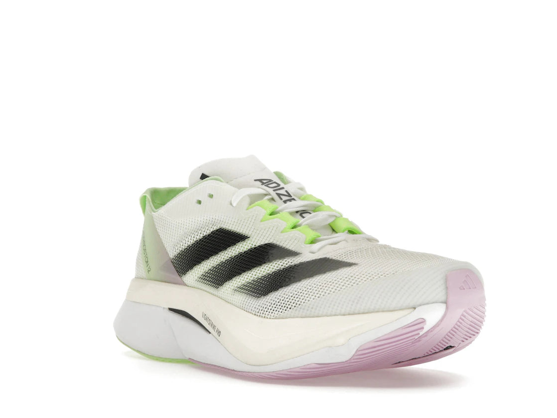 adidas Adizero Boston 12 Cloud White Core Black Green Spark - vue secondaire A