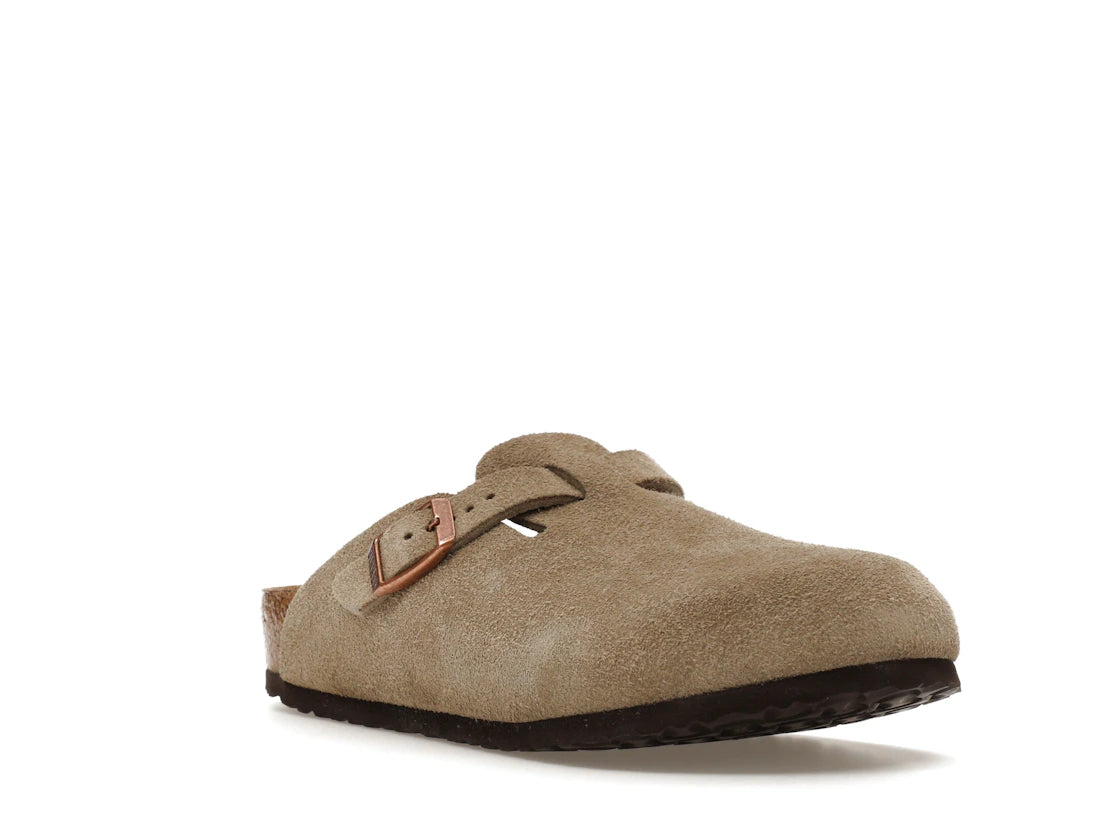 Birkenstock Boston Suede Taupe (Narrow Fit) (Kids) - vue secondaire A