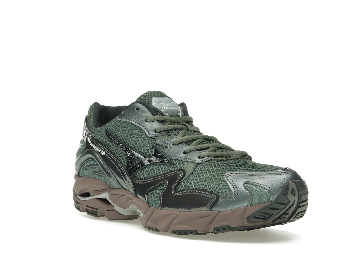 Mizuno Wave Rider 10 Agave Grün Schwarz - vue secondaire A