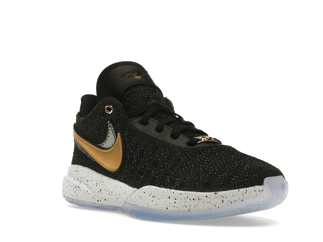 Nike LeBron 20 Black Metallic Gold (GS) - vue secondaire A