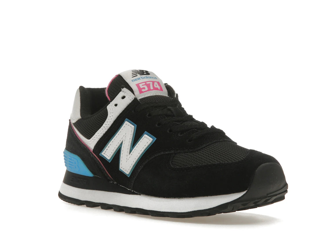 New Balance 574 Black Vibrant Sky Pink (Women's) - vue secondaire A