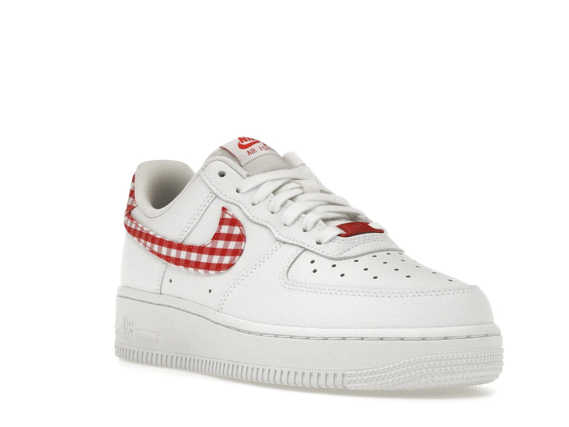 Nike Air Force 1 Low '07 Essential White Mystic Red Gingham (Women's) - vue secondaire A