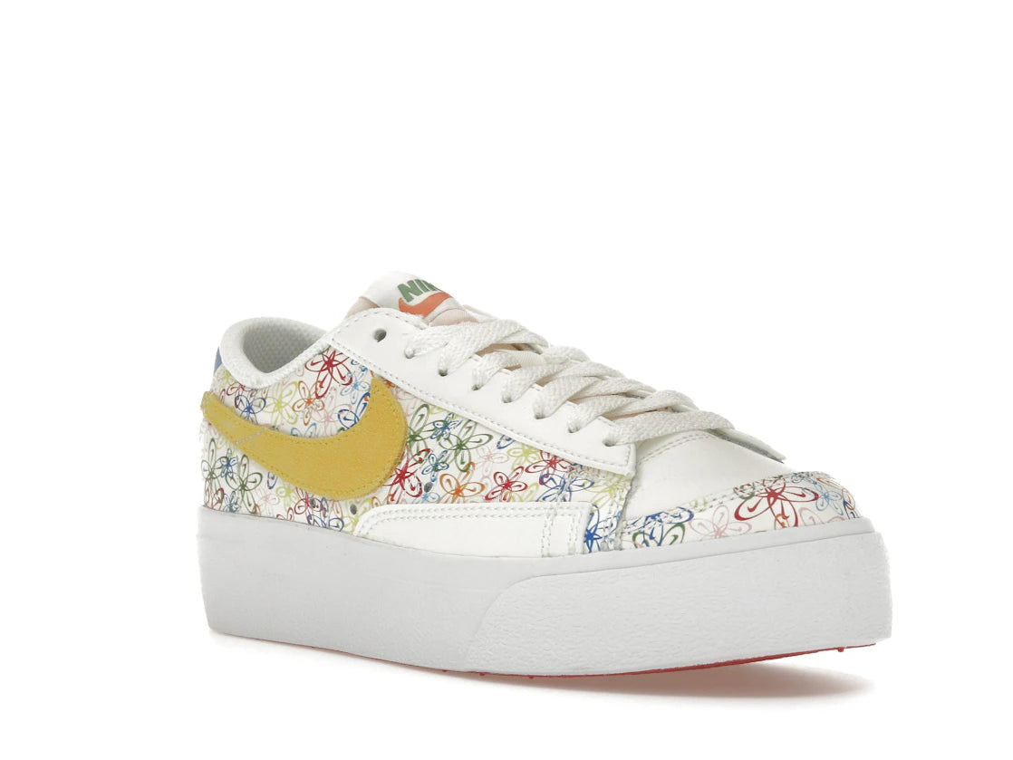 Nike Blazer Low Platform Floral Sail Sulfur (Women's) - vue secondaire A