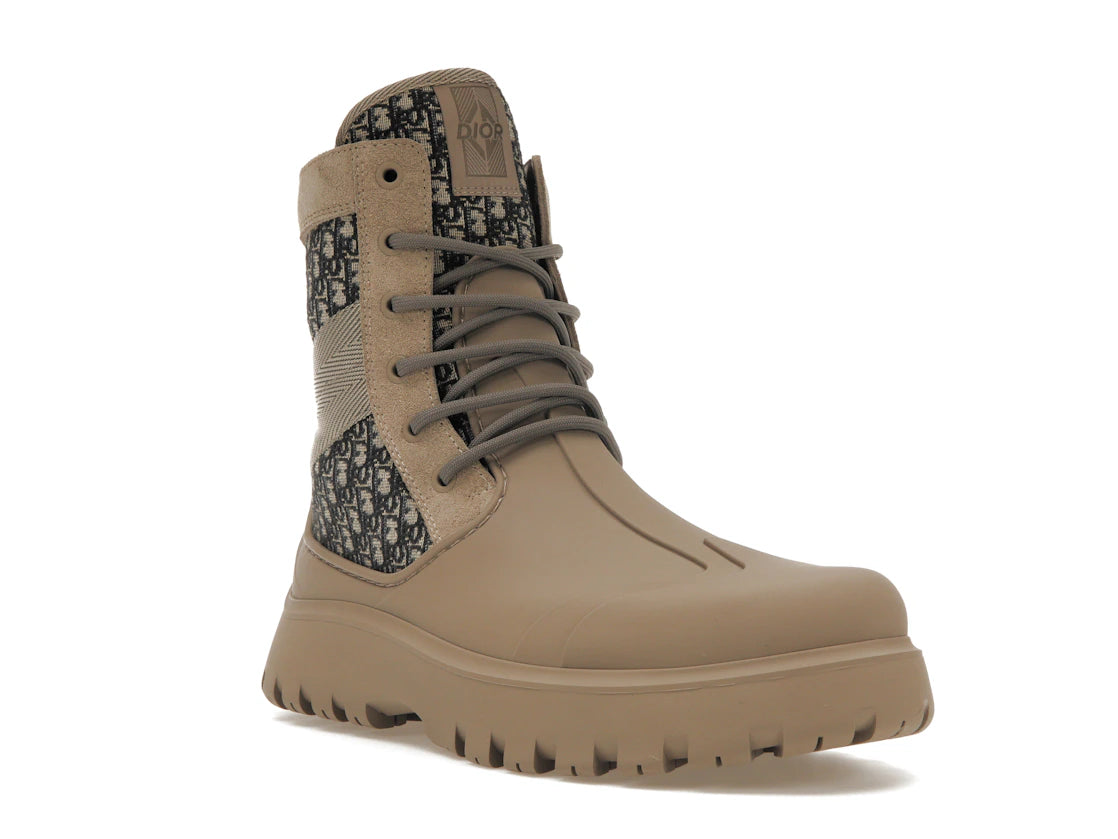 Dior Garden Lace Up Ankle Boots Brown Rubber - vue secondaire A