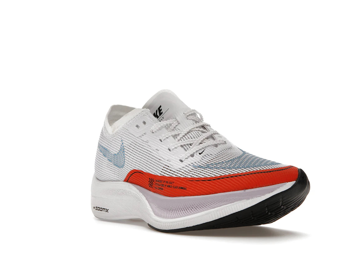 Nike ZoomX Vaporfly Next% 2 White Laser Blue Rush Orange - vue secondaire A