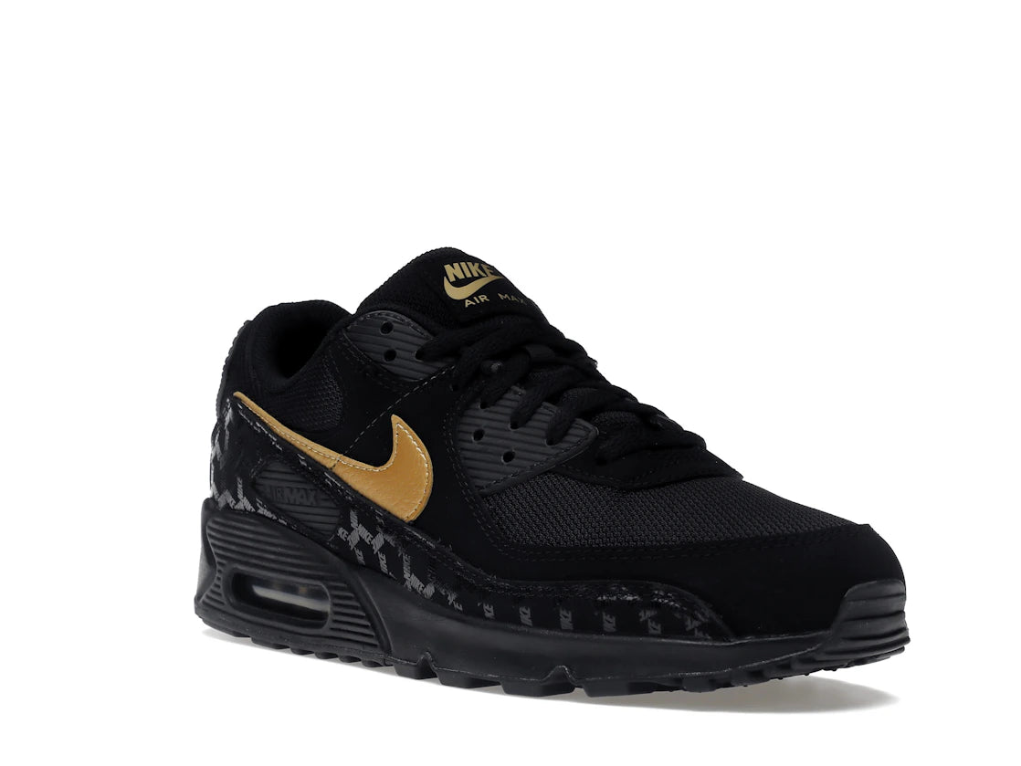 Nike Air Max 90 Black Gold Muguard Pattern - vue secondaire A