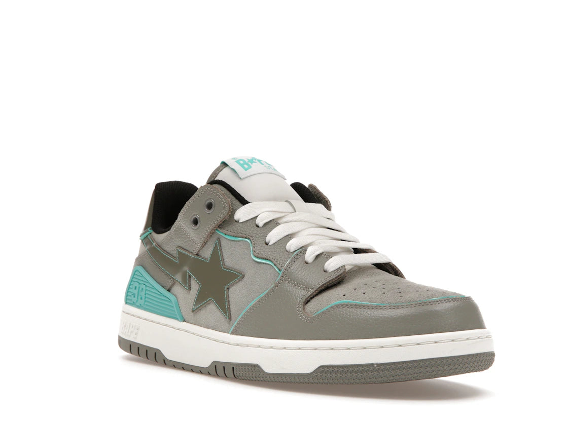 A Bathing Ape Bape SK8 Sta Grey Turquoise - vue secondaire A