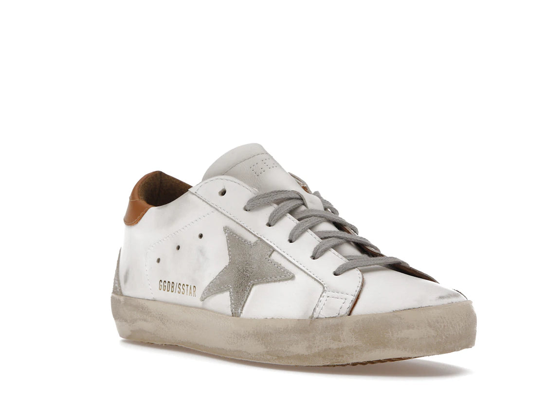 Golden Goose Super-Star White Vacchetta Tan Grey Suede Patch (Women's) - vue secondaire A