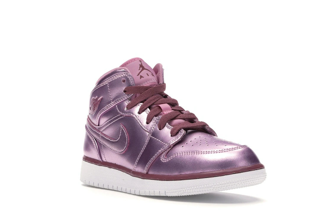 Jordan 1 Mid Pink Rise (GS) - vue secondaire A