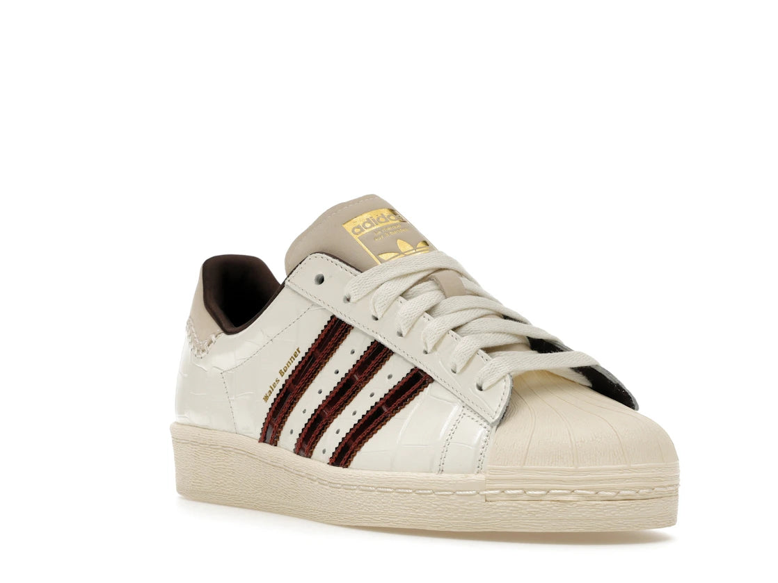 adidas Superstar Wales Bonner Weiß Braun Krokodil - vue secondaire A
