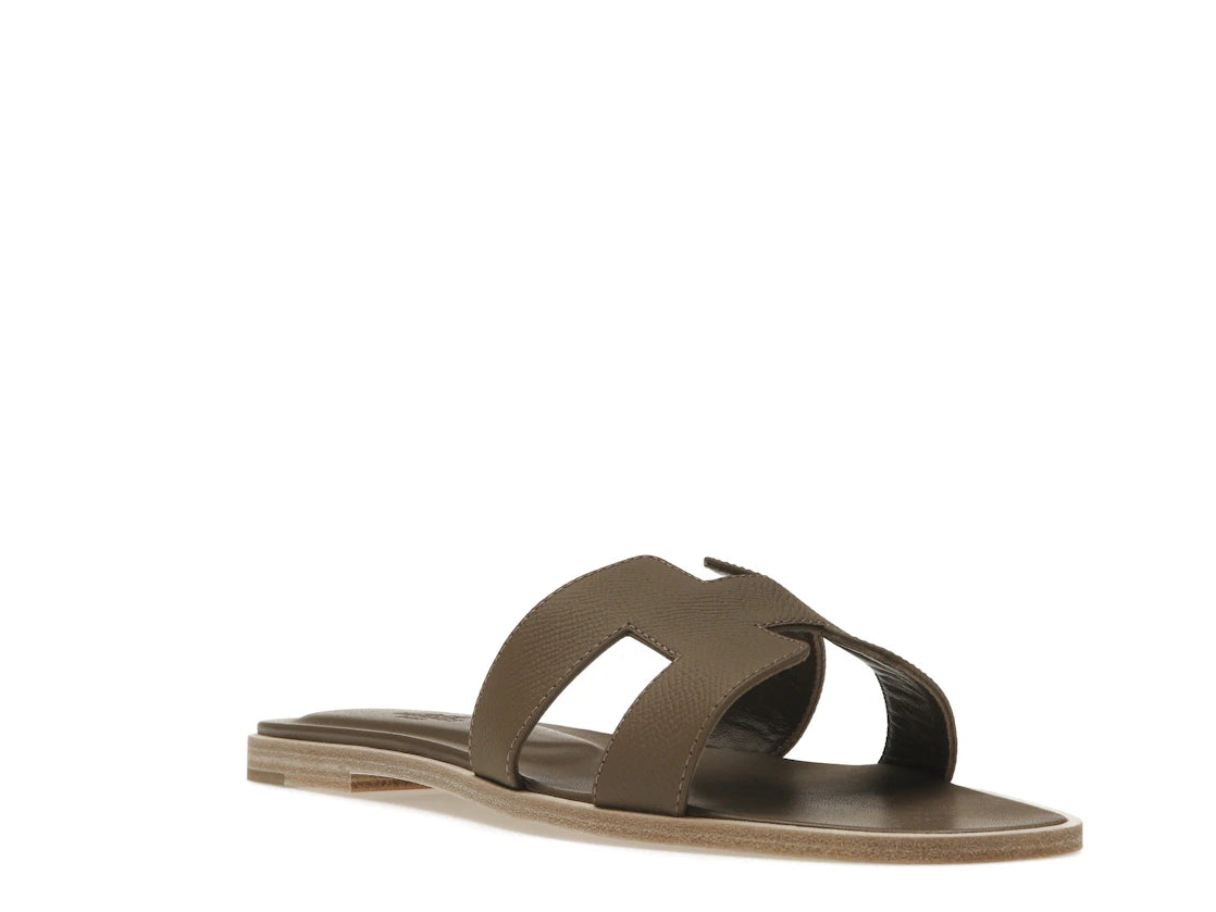 Hermes Oran Sandal Etoupe Epsom Leather - vue secondaire A
