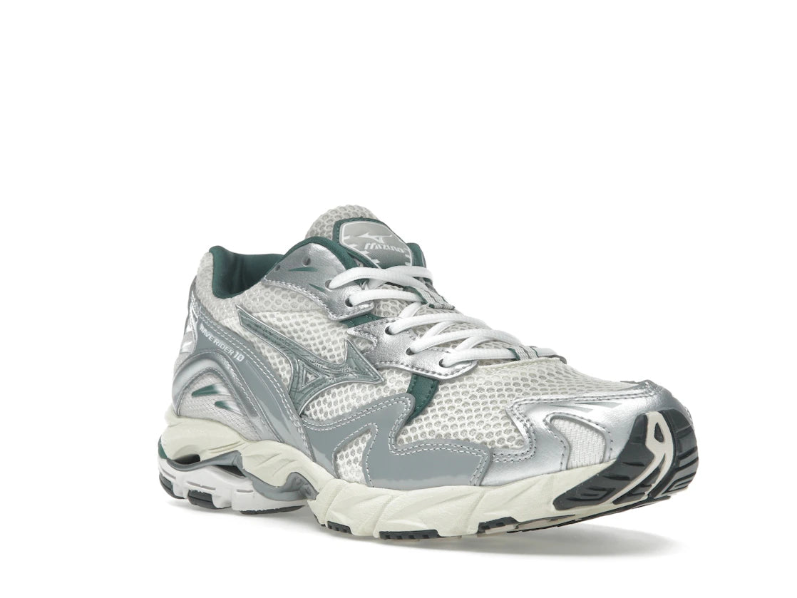 Mizuno Wave Rider 10 White Slate Bistro Green - vue secondaire A