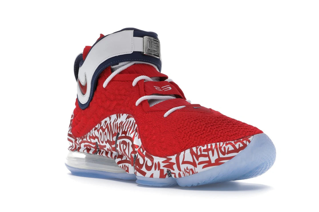 Nike LeBron 17 Graffiti Remix Red - vue secondaire A