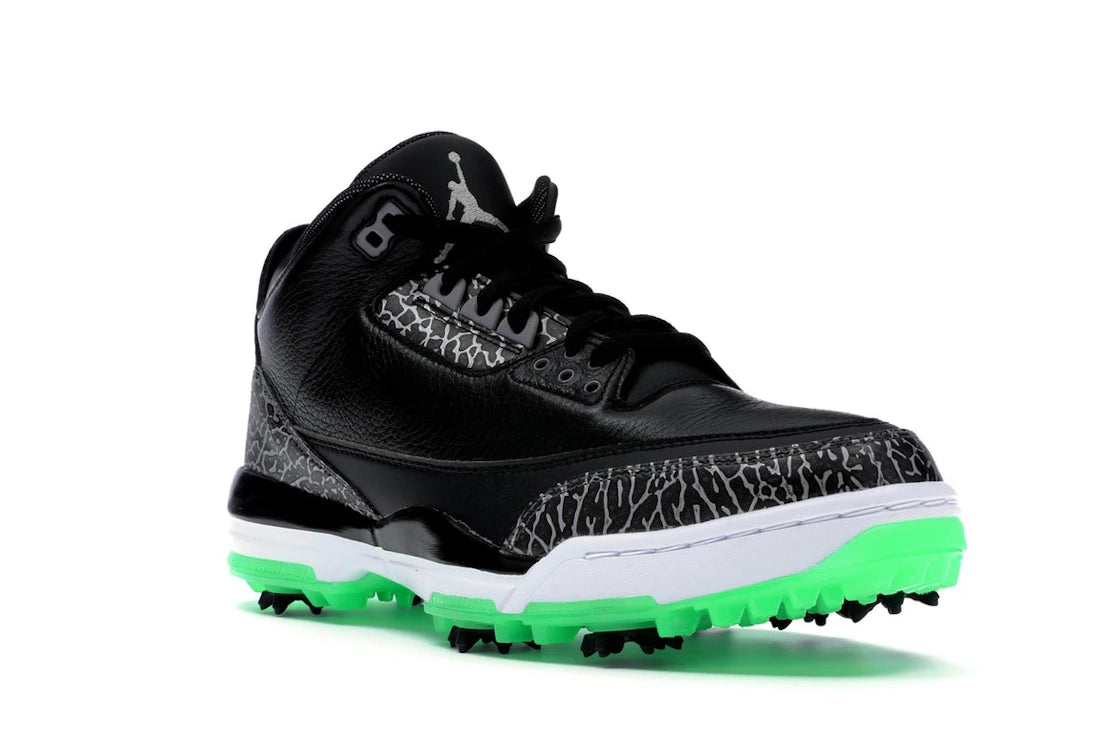 Jordan 3 Retro Golf Black Green Glow - vue secondaire A