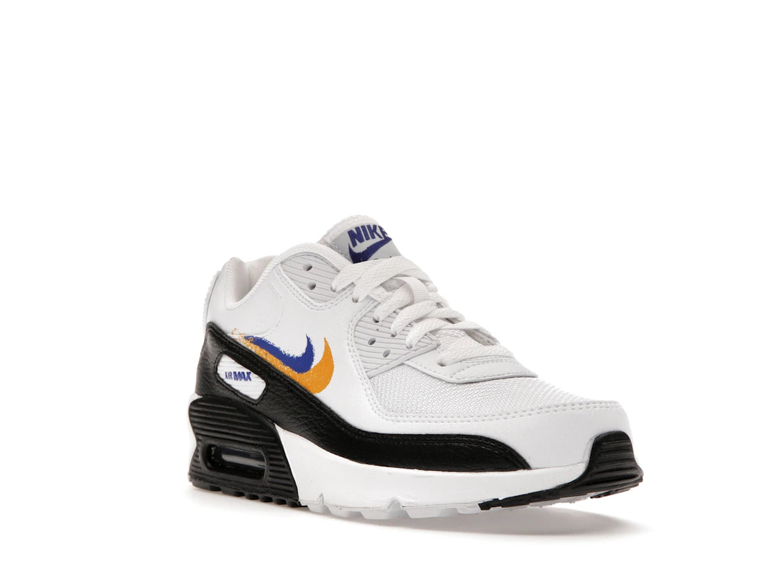 Nike Air Max 90 Double Swoosh White Black Gold Royal (GS) - vue secondaire A