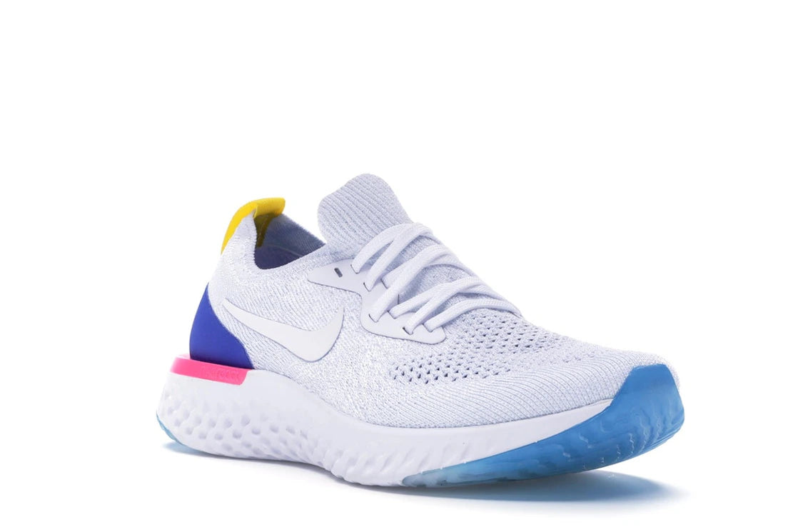 Nike Epic React Flyknit White Racer Blue Pink Blast (Women's) - vue secondaire A