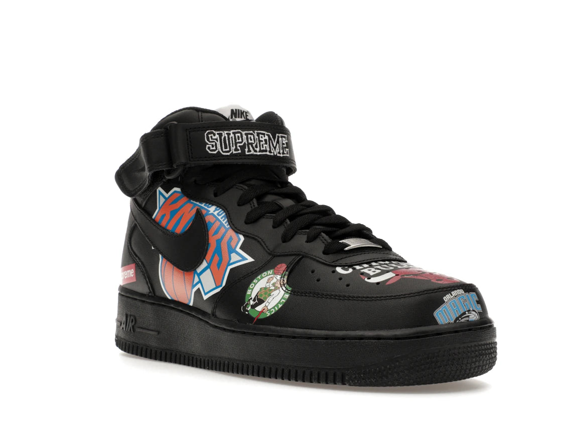 Nike Air Force 1 Mid Supreme NBA Black - vue secondaire A