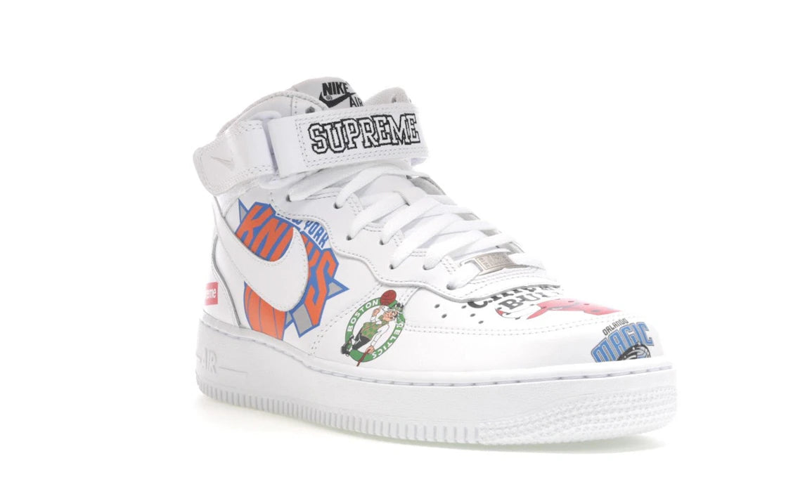 Nike Air Force 1 Mid Supreme NBA White - vue secondaire A