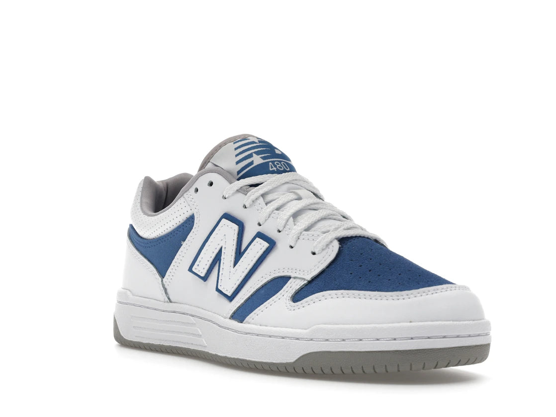 New Balance 480 White Royal Blue Suede - vue secondaire A