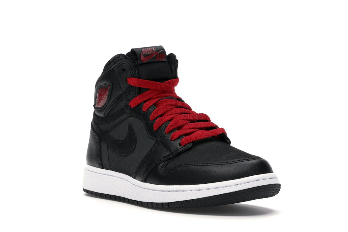 Jordan 1 Retro High Black Satin Gym Red Black (GS) - vue secondaire A