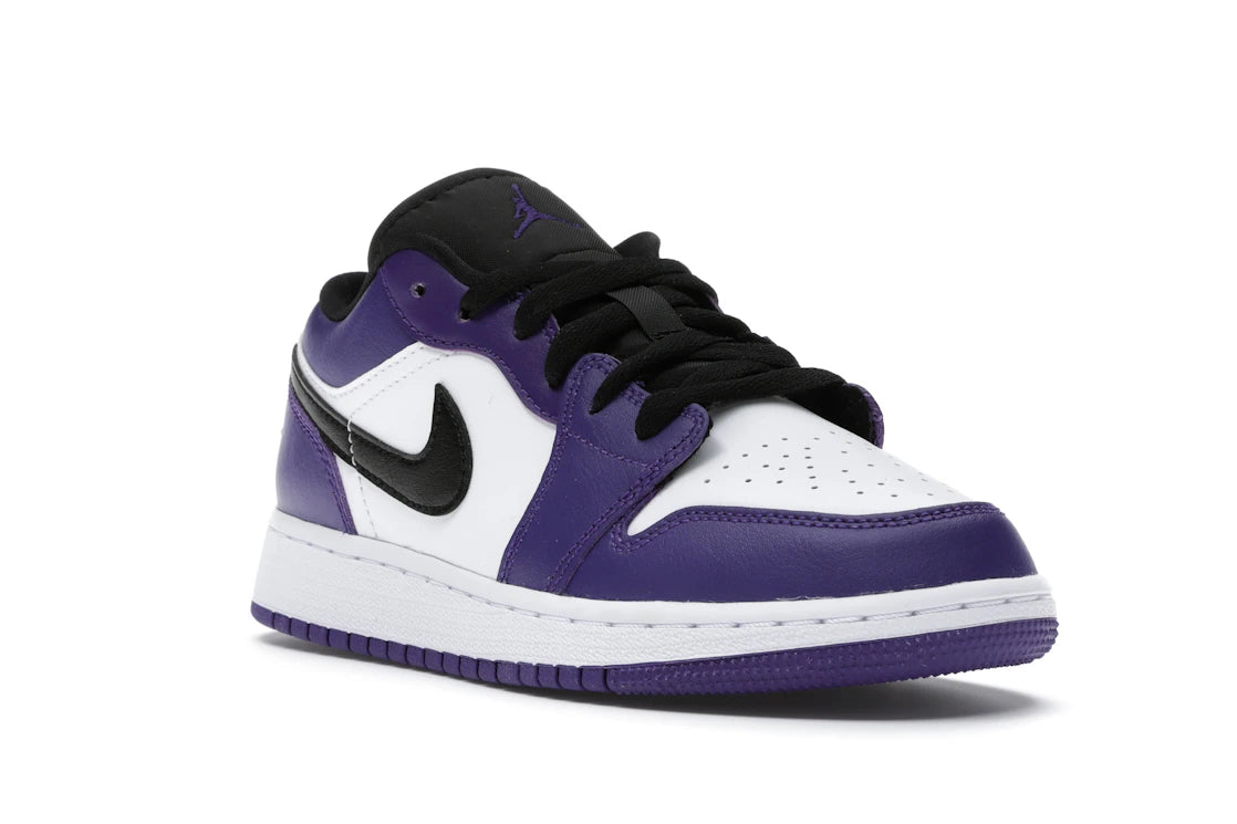 Jordan 1 Low Court Purple White (GS) - vue secondaire A