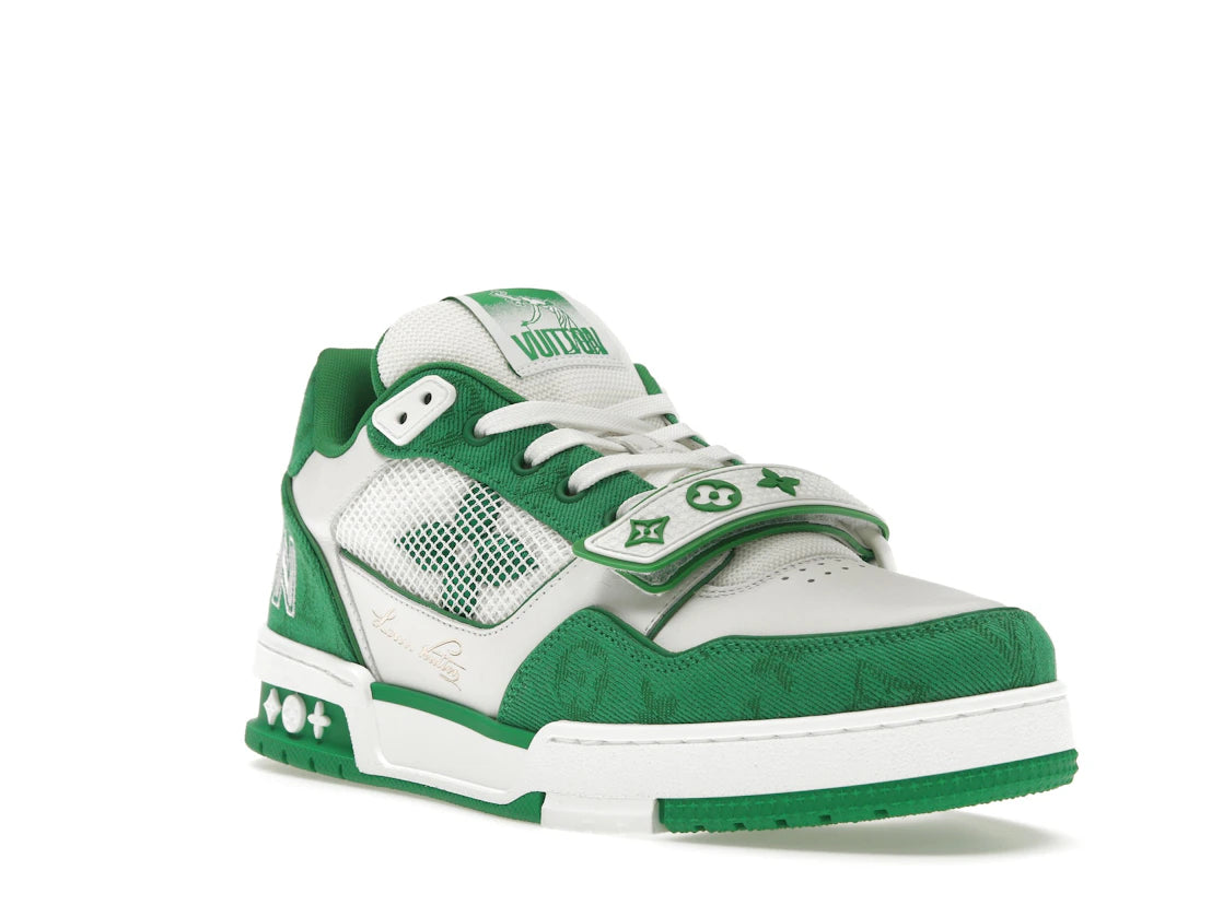 Louis Vuitton Trainer Green Monogram Denim - vue secondaire A