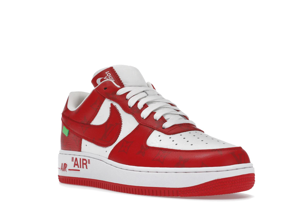 Louis Vuitton Nike Air Force 1 Low By Virgil Abloh White Red - vue secondaire A