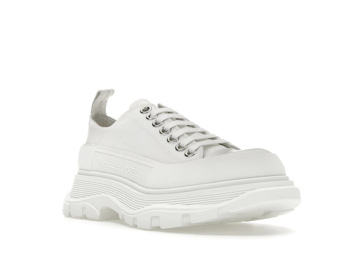 Alexander McQueen Tread Slick Low Lace Up White White (Women's) - vue secondaire A