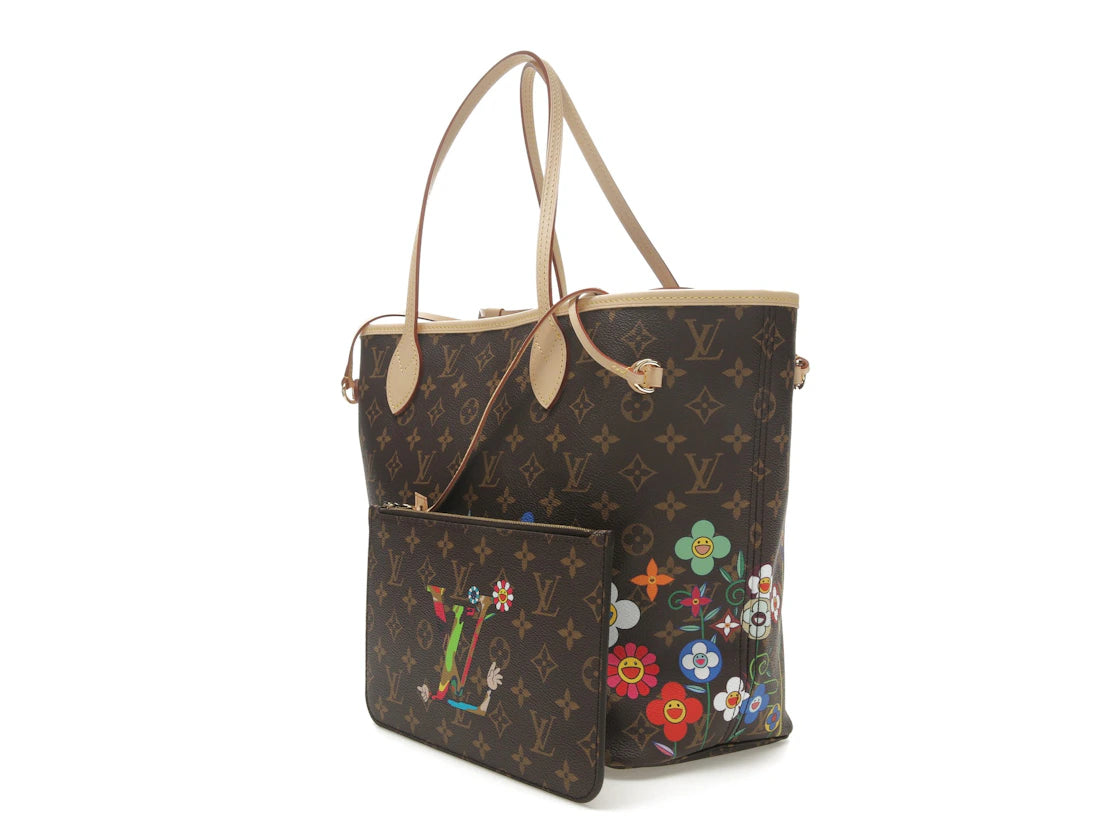 Louis Vuitton x Takashi Murakami Neverfull MM Superflat Monogram - vue secondaire A