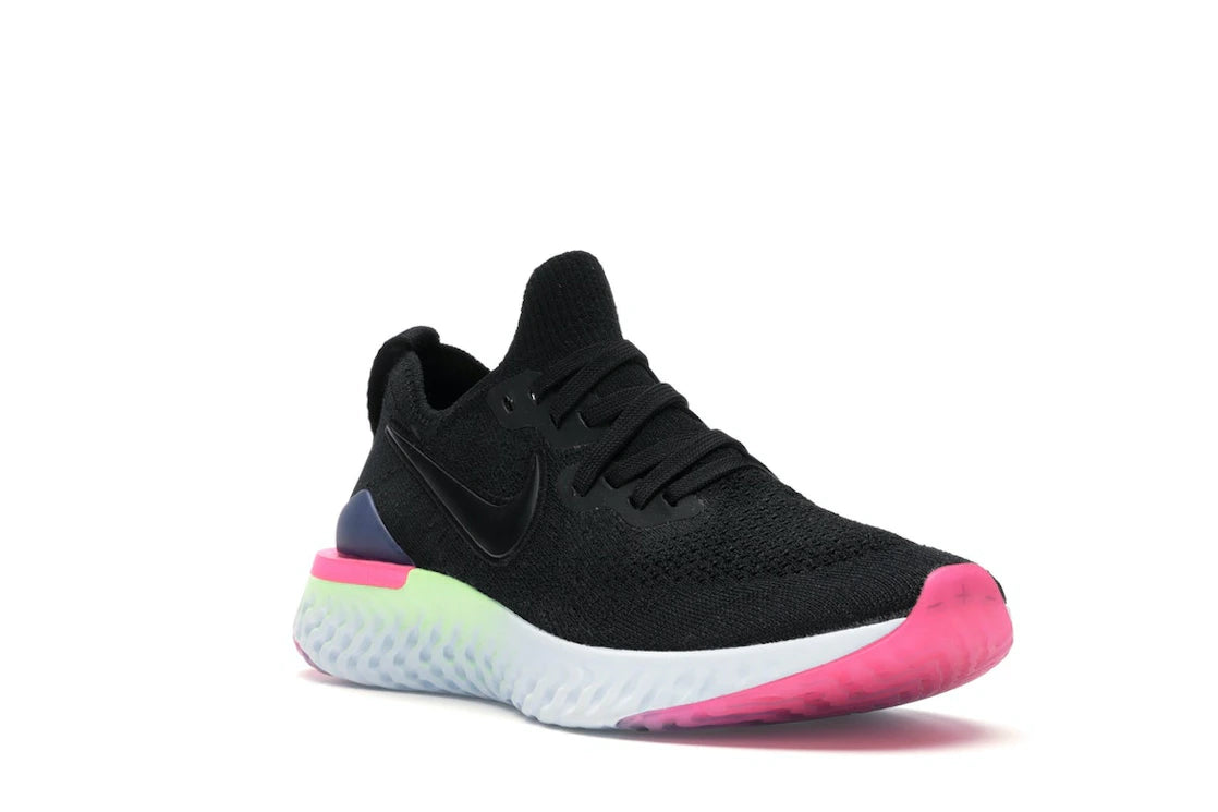 Nike Epic React Flyknit 2 Black Sapphire Hyper Pink (Women's) - vue secondaire A