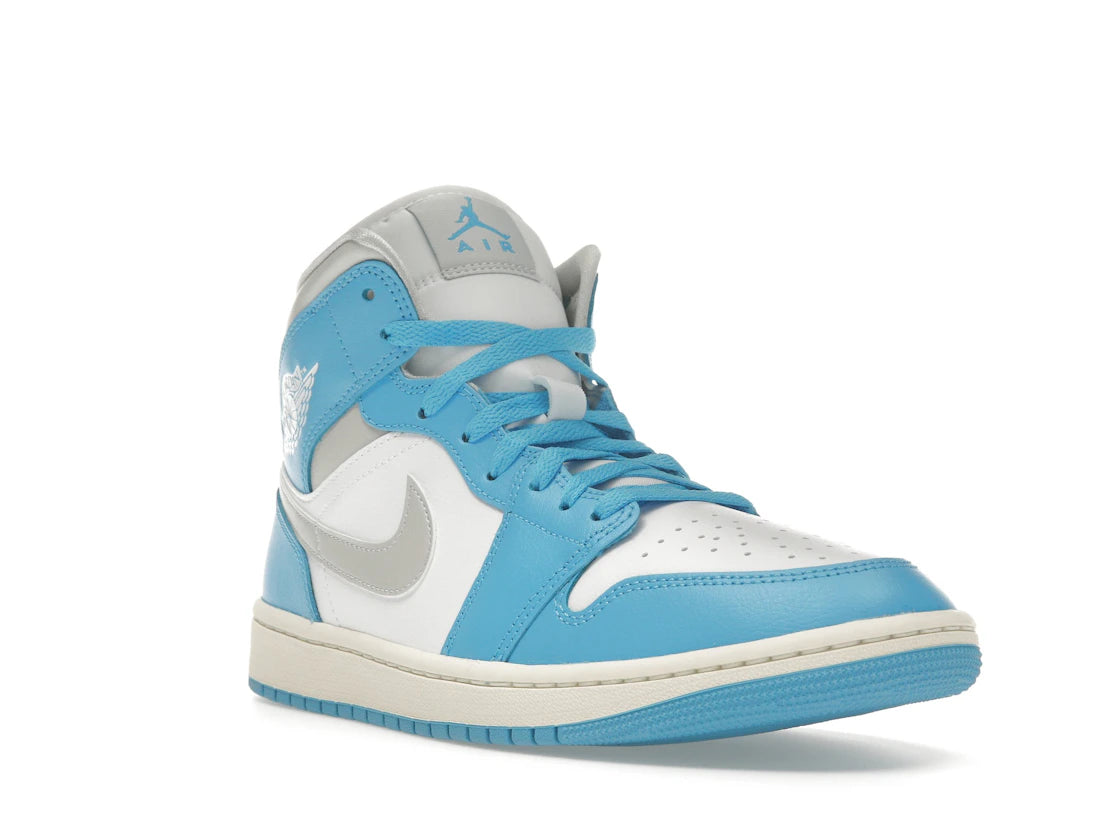 Jordan 1 Mid Dark Powder Blue White Sail Neutral Grey (Women's) - vue secondaire A